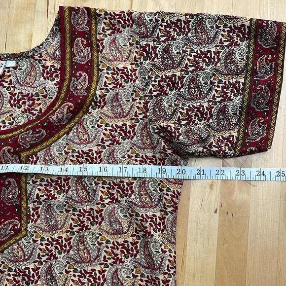 LIBAS DESIGNS TUNIC DRESS JEWELS RHINESTONES MAROON GOLD WOMENS SMALL-MEDIUM - Picture 4 of 10